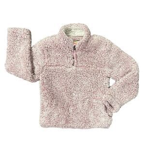 C&C California Girl’s Pink Quarter Zip Fluffy Sherpa Pullover Sweater Size 5